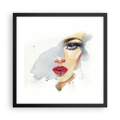 Poster în ramă neagră - Reflecție într-o picătură de apă - 40x40 cm