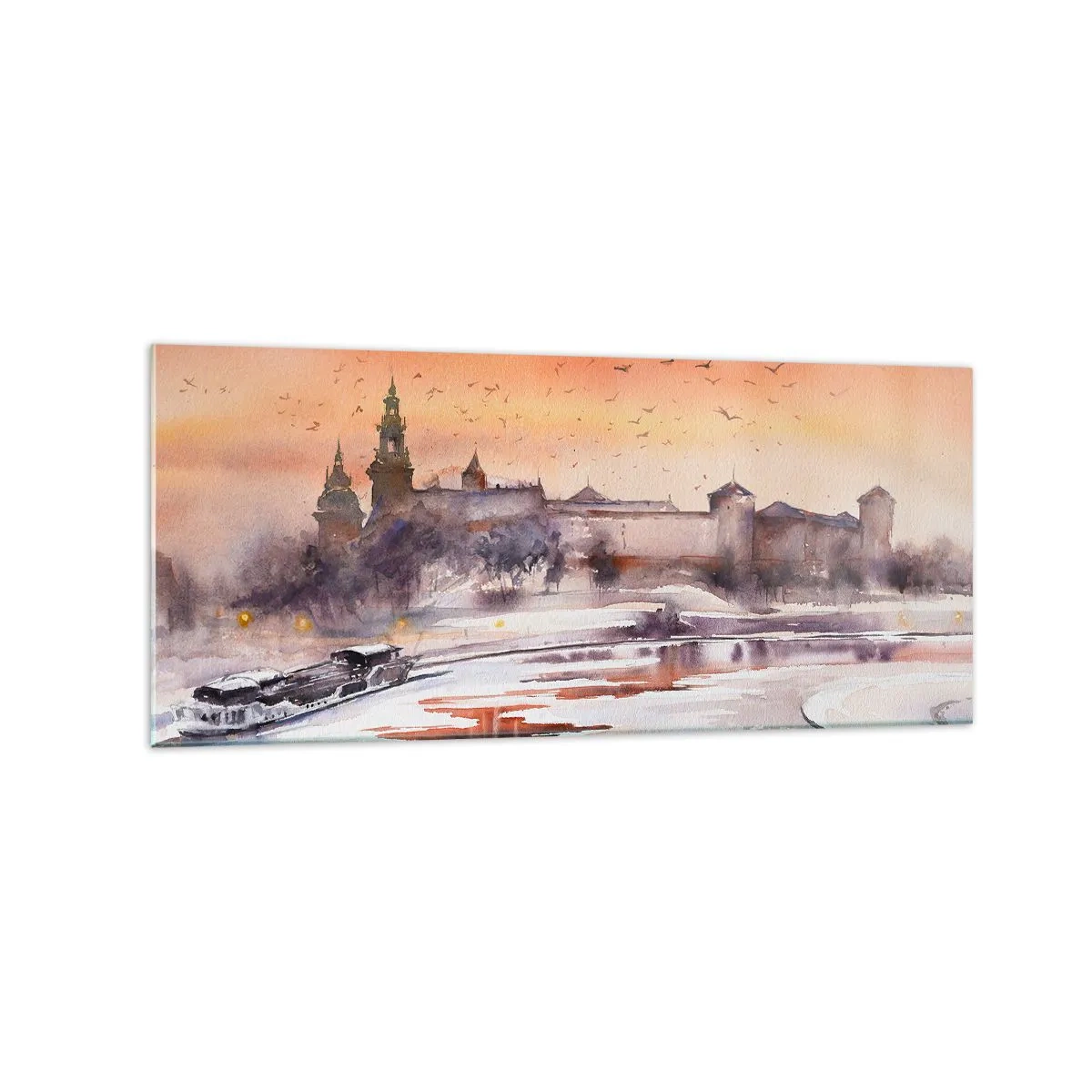 Tablou pe sticlă - Apus de soare regal - 120x50 cm