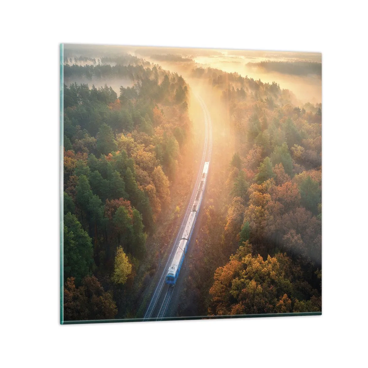 Tablou pe sticlă - Călătorie de toamnă - 60x60 cm