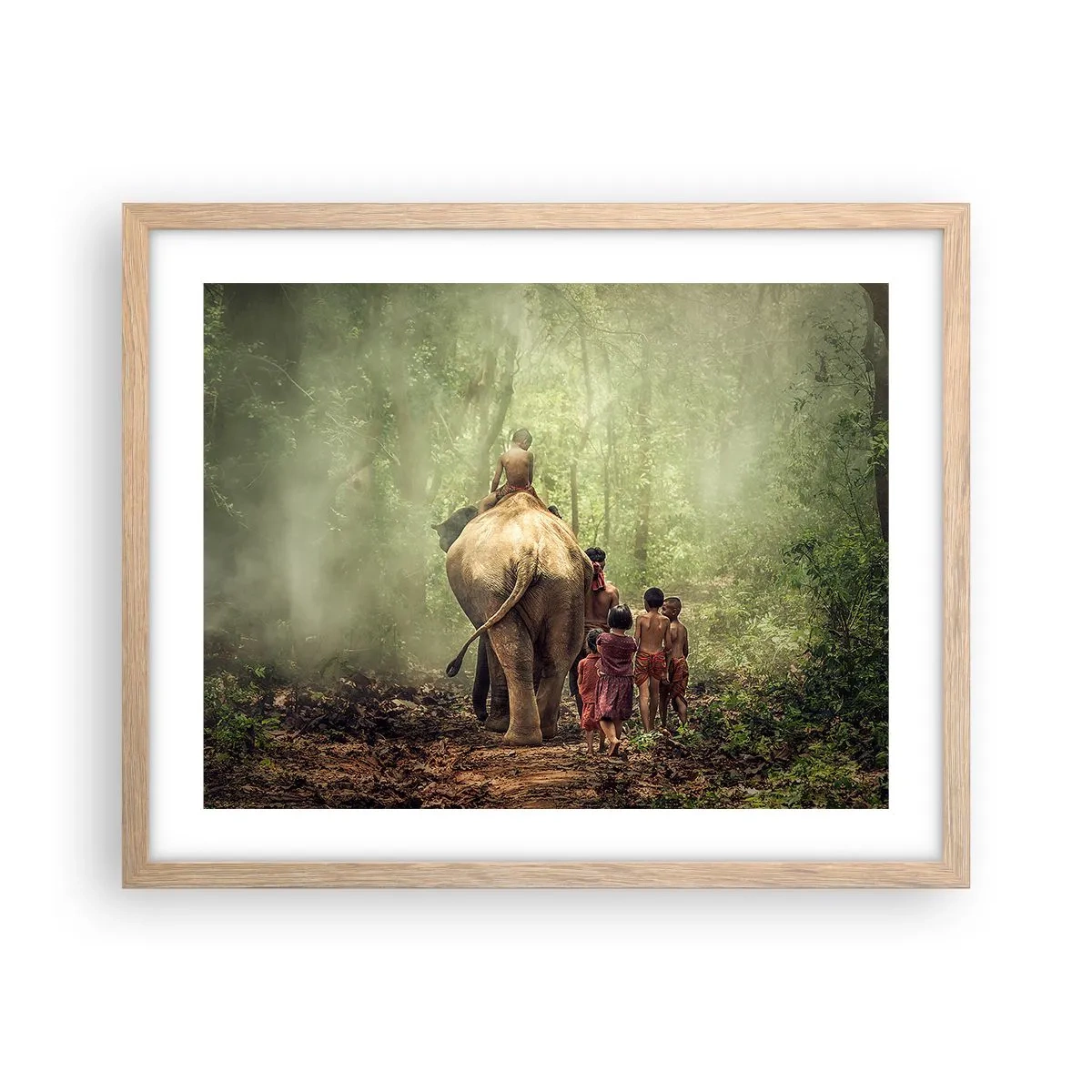 Poster în ramă de stejar deschis - Noua Carte a Junglei - 50x40 cm