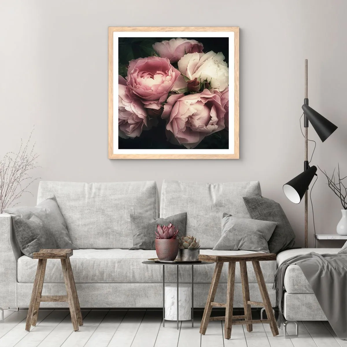 Poster în ramă de stejar deschis - Farmecul belle epoque - 40x40 cm