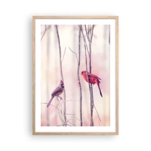 Poster în ramă de stejar deschis - O poveste din Pădurea Roz - 50x70 cm