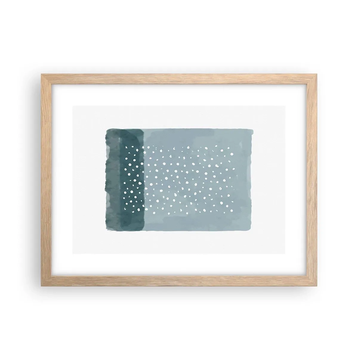 Poster în ramă de stejar deschis - Crescute pe albastru - 40x30 cm