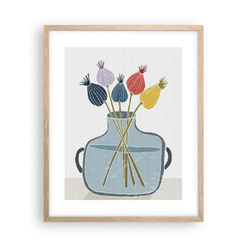 Poster în ramă de stejar deschis - Paparune sau maci? - 40x50 cm