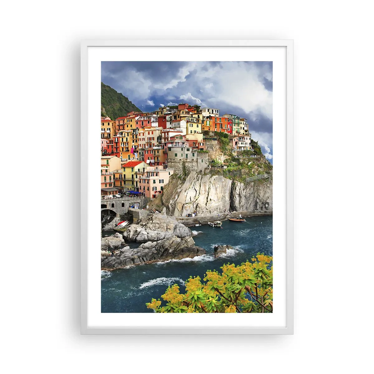 Poster în ramă albă - Îmbrățișați de stânci - 50x70 cm