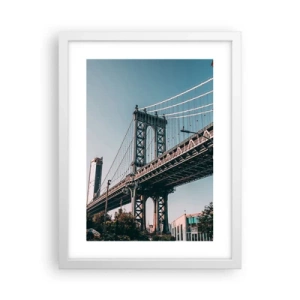 Poster în ramă albă - În valurile orașului - 30x40 cm