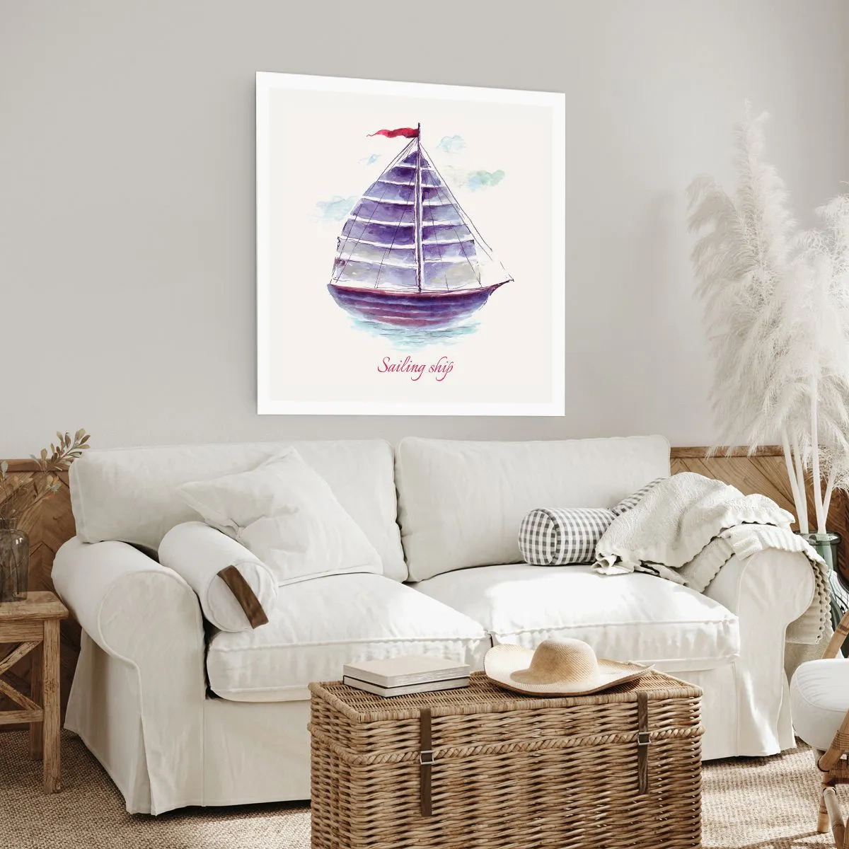 Poster - Pânze pline și apă calmă - 40x40 cm