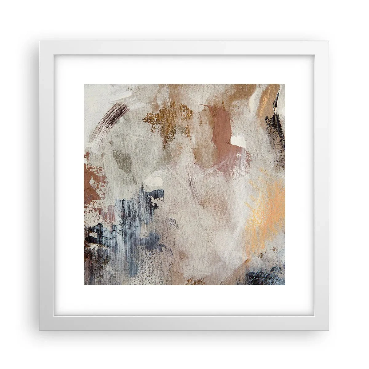 Poster în ramă albă - Abstracție cețoasă - 30x30 cm