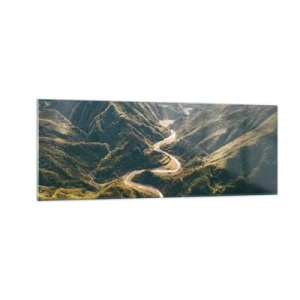 Tablou pe sticlă - Direct din inima munților - 140x50 cm