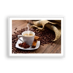 Poster în ramă albă - Gust și aromă de mirodenii - 70x50 cm