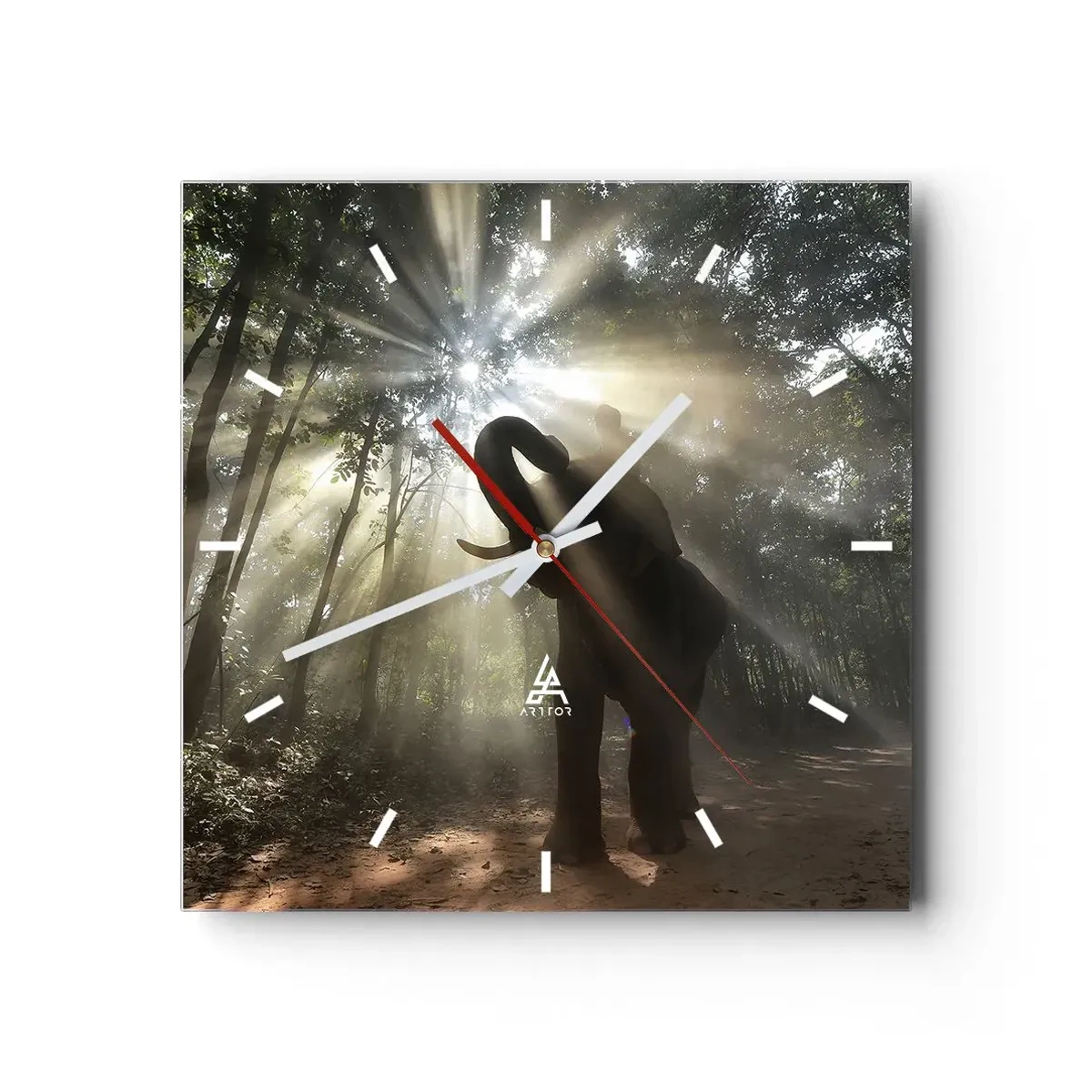 Ceas de perete - Ceas pe sticlă - Sub o stea norocoasă - 40x40 cm