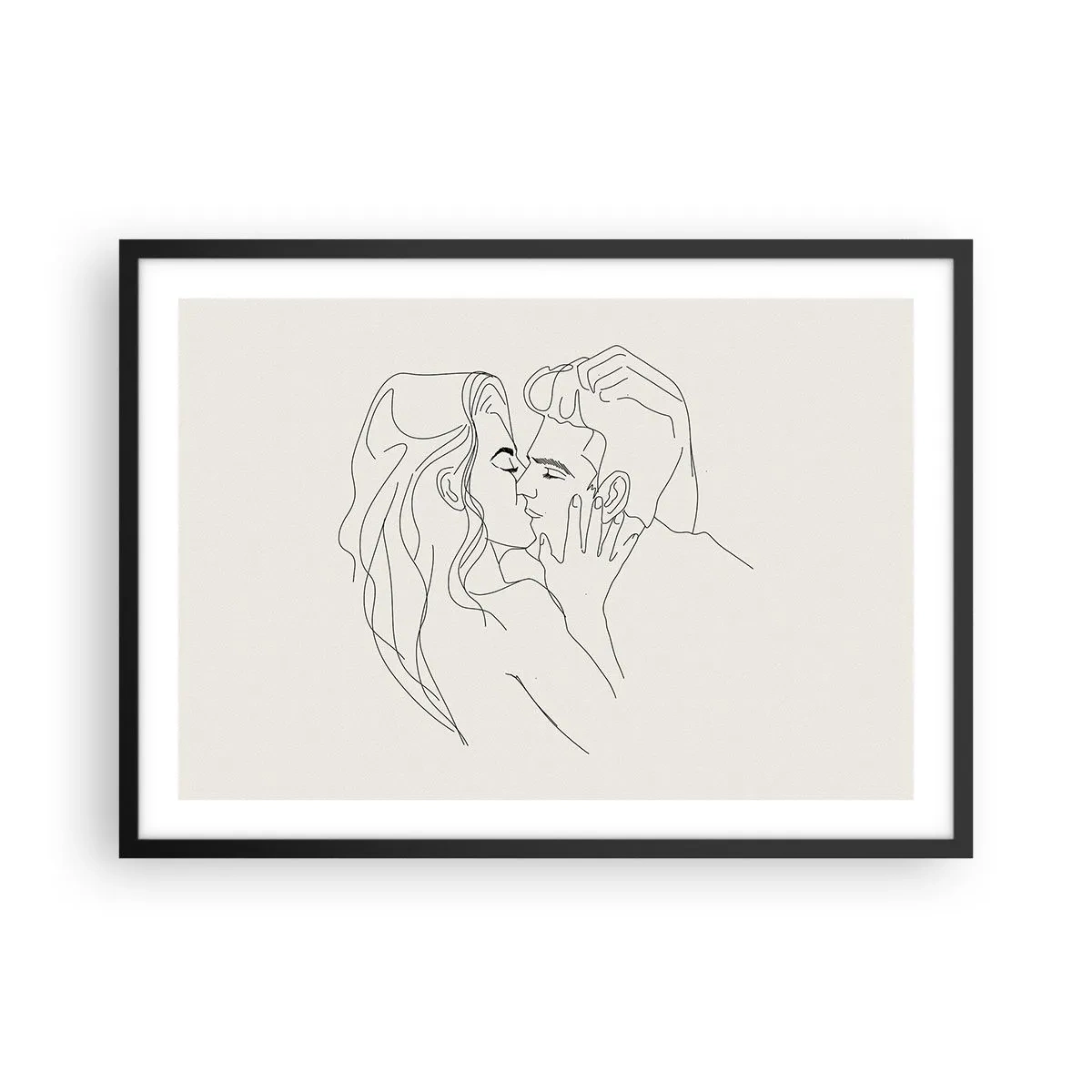 Poster în ramă neagră - Încurcați în sentimente - 70x50 cm