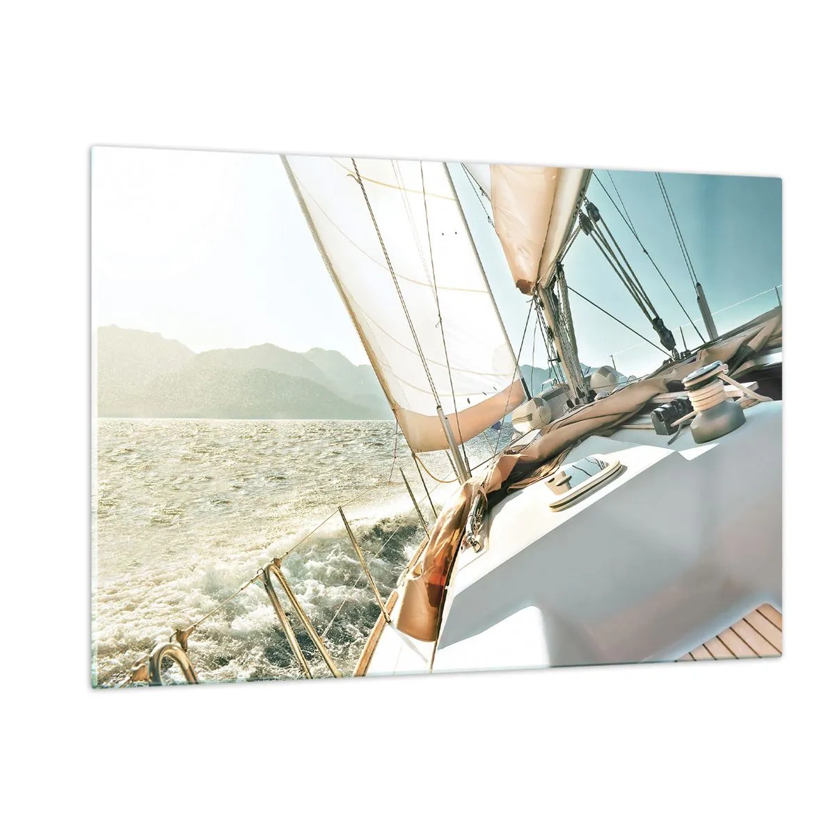 Tablou pe sticlă - Pânzele umflate de vânt - 120x80 cm