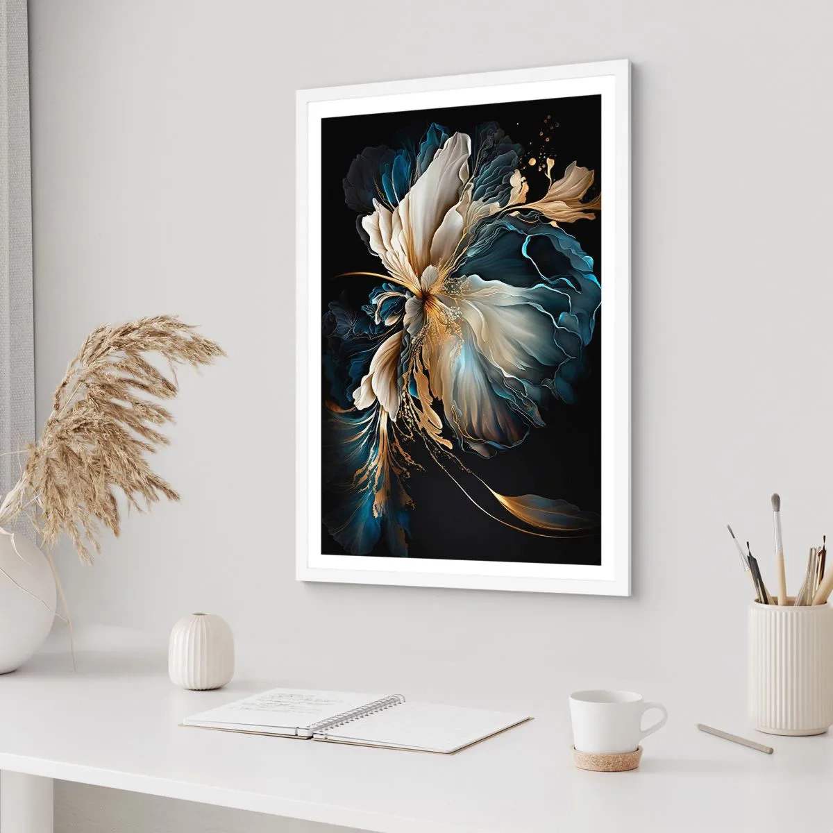 Poster în ramă albă - Povestea unei flori de iubire - 30x40 cm