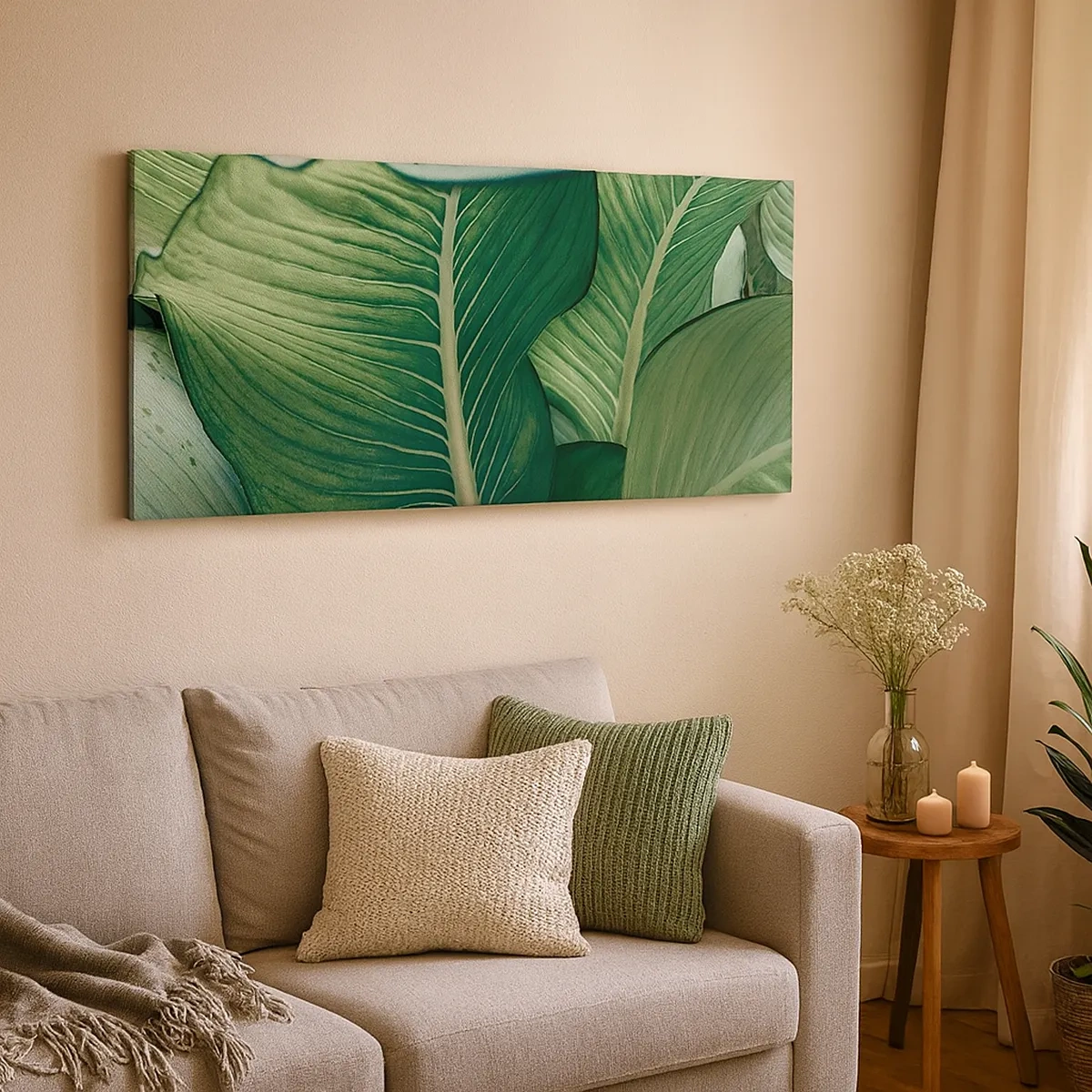 Tablou pe pânză - Viață intensă în verde - 30x30 cm