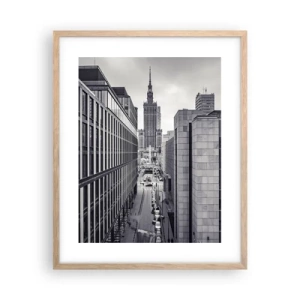 Poster în ramă de stejar deschis - Vale citadină din Varșovia - 40x50 cm