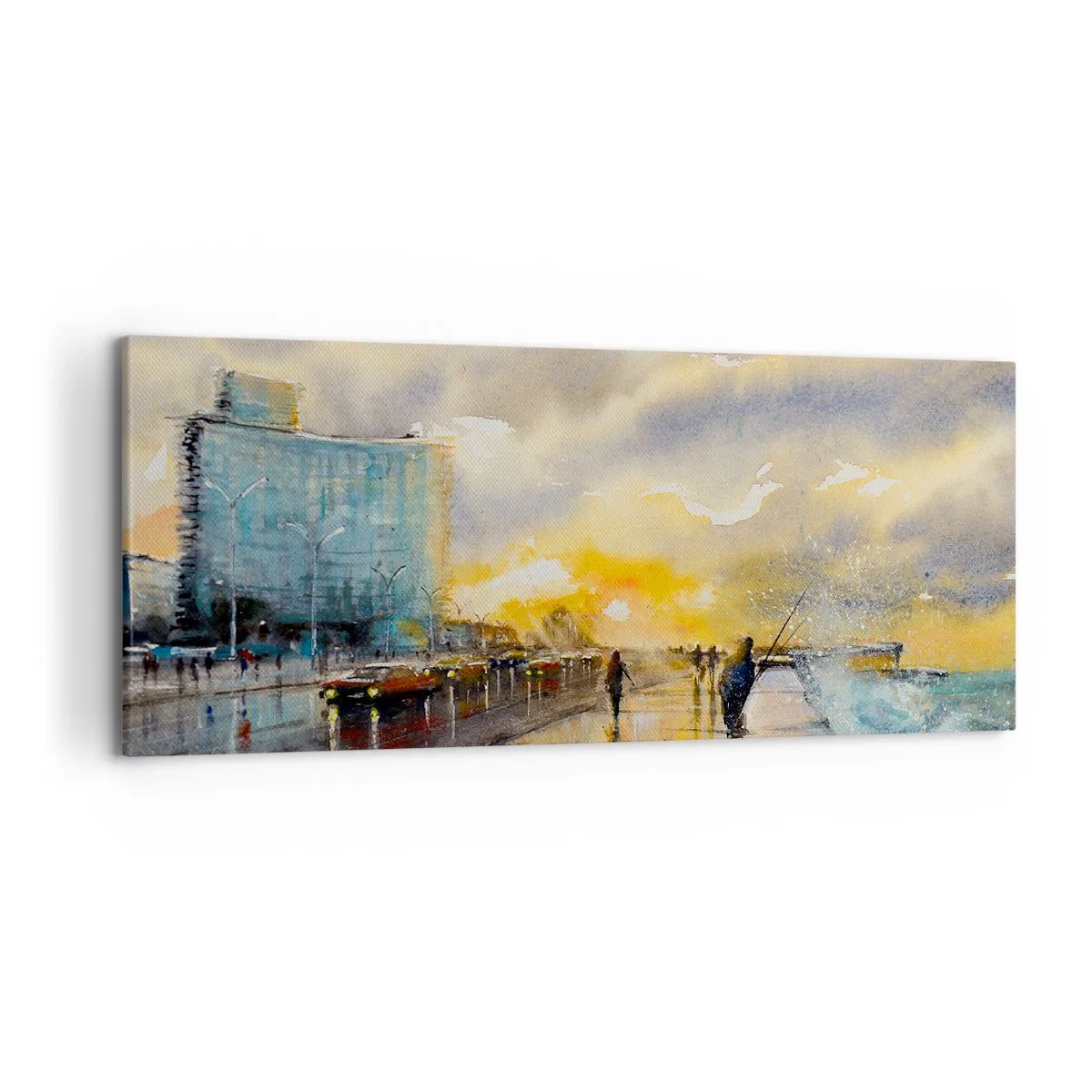Tablou pe pânză - Viața pe țărm - 120x50 cm