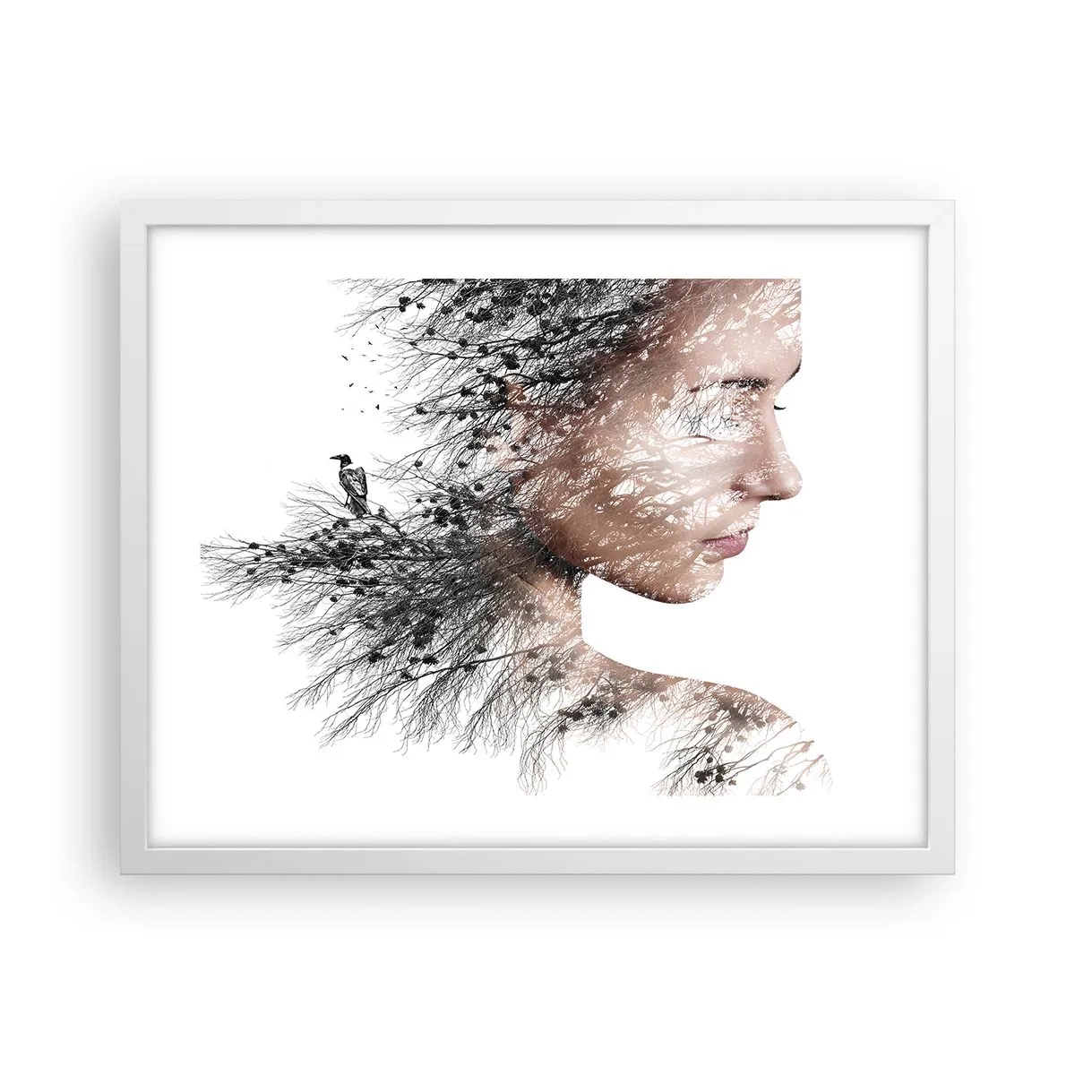 Poster în ramă albă - Spiritul pădurii - 50x40 cm