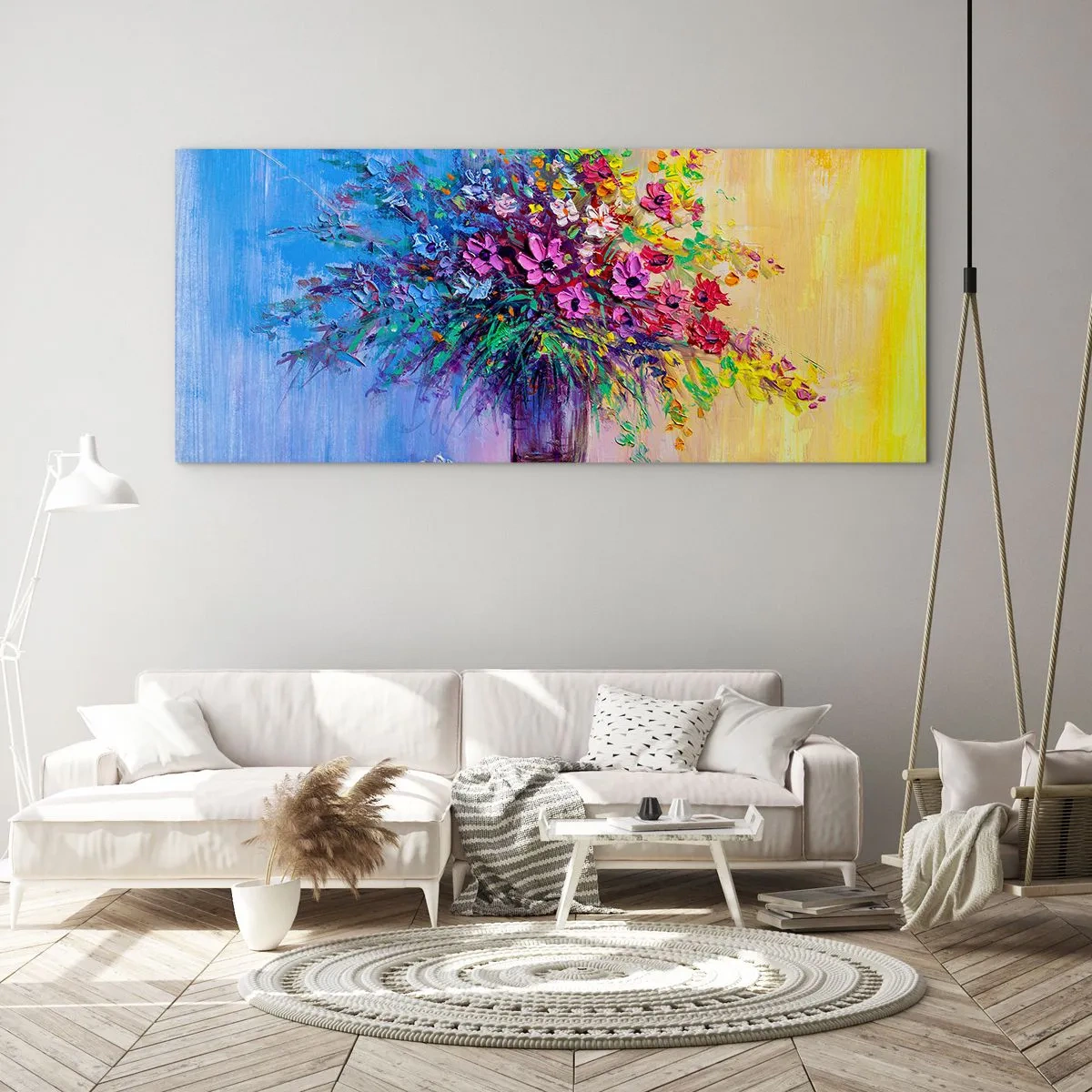 Tablou pe sticlă - Darul unei pajiști de vară - 160x50 cm