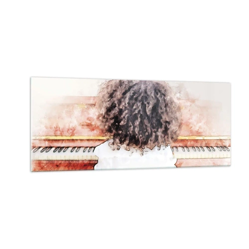 Tablou pe sticlă - Într-o lume a muzicii - 100x40 cm