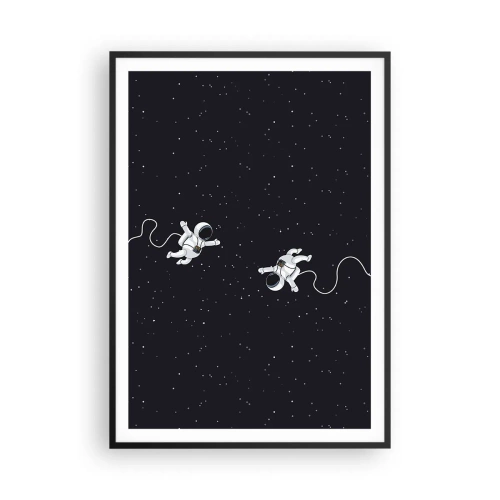 Poster în ramă neagră - Dansul spațial - 70x100 cm