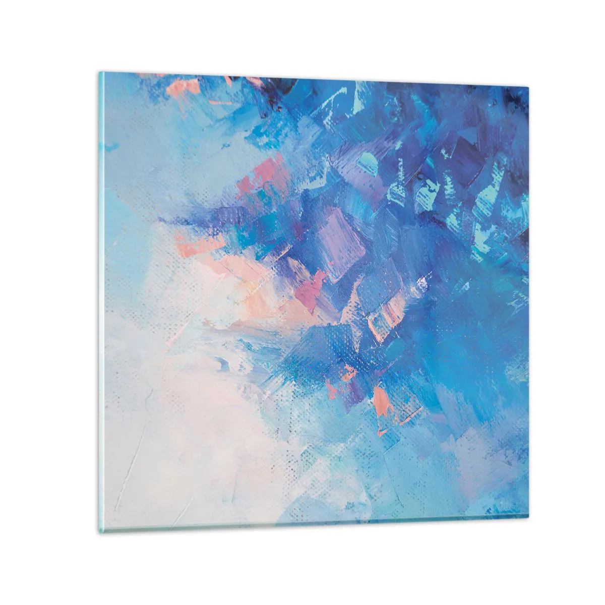 Tablou pe sticlă - Abstracție de iarnă - 30x30 cm