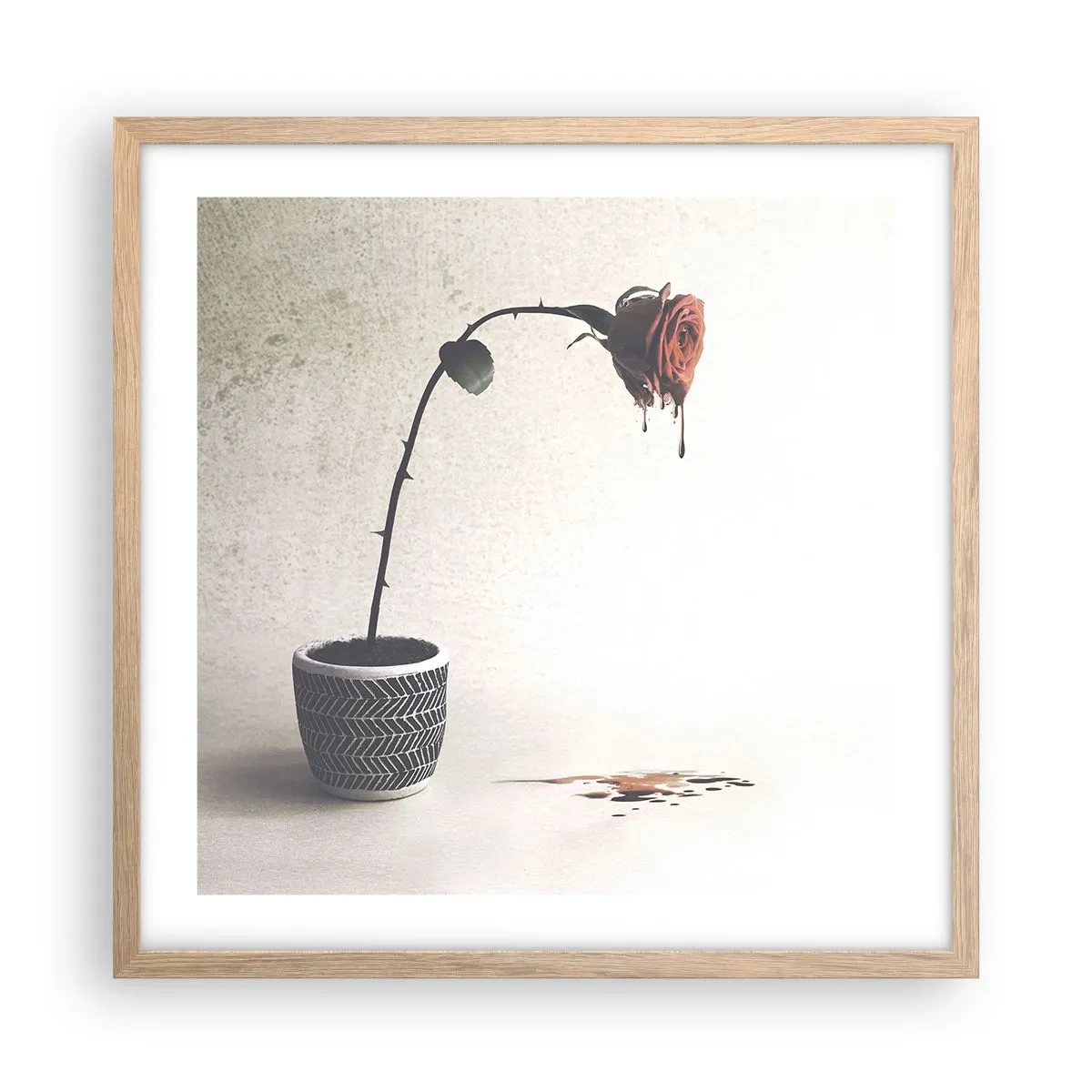 Poster în ramă de stejar deschis - Rosa dolorosa - 50x50 cm