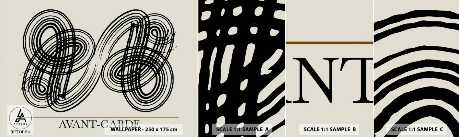 Mostră de Tapet Standard Eco - A apărut spontan - Minimalism, scandinav, Scris - 100x30 cm