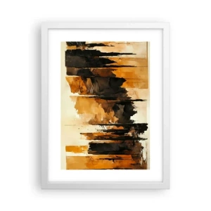 Poster în ramă albă - Armonie de negru și auriu - 30x40 cm