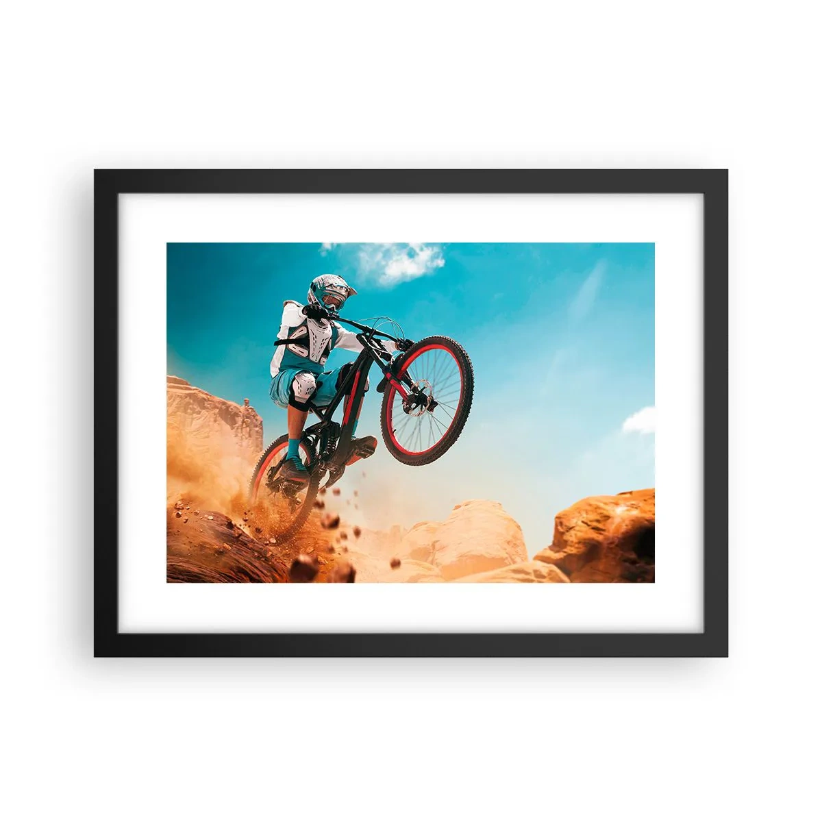 Poster în ramă neagră - Nebunia demonului bicicletei - 40x30 cm