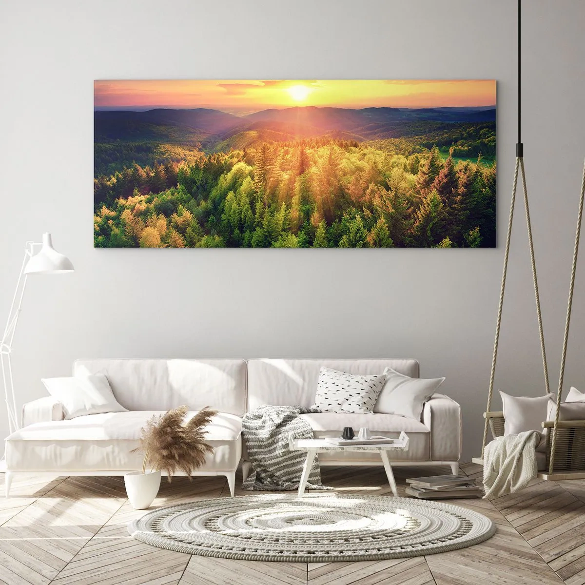 Tablou pe sticlă - Vârfuri și culmi - 140x50 cm
