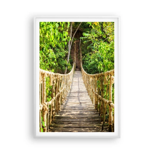 Poster în ramă albă - Suspendat în verde - 70x100 cm