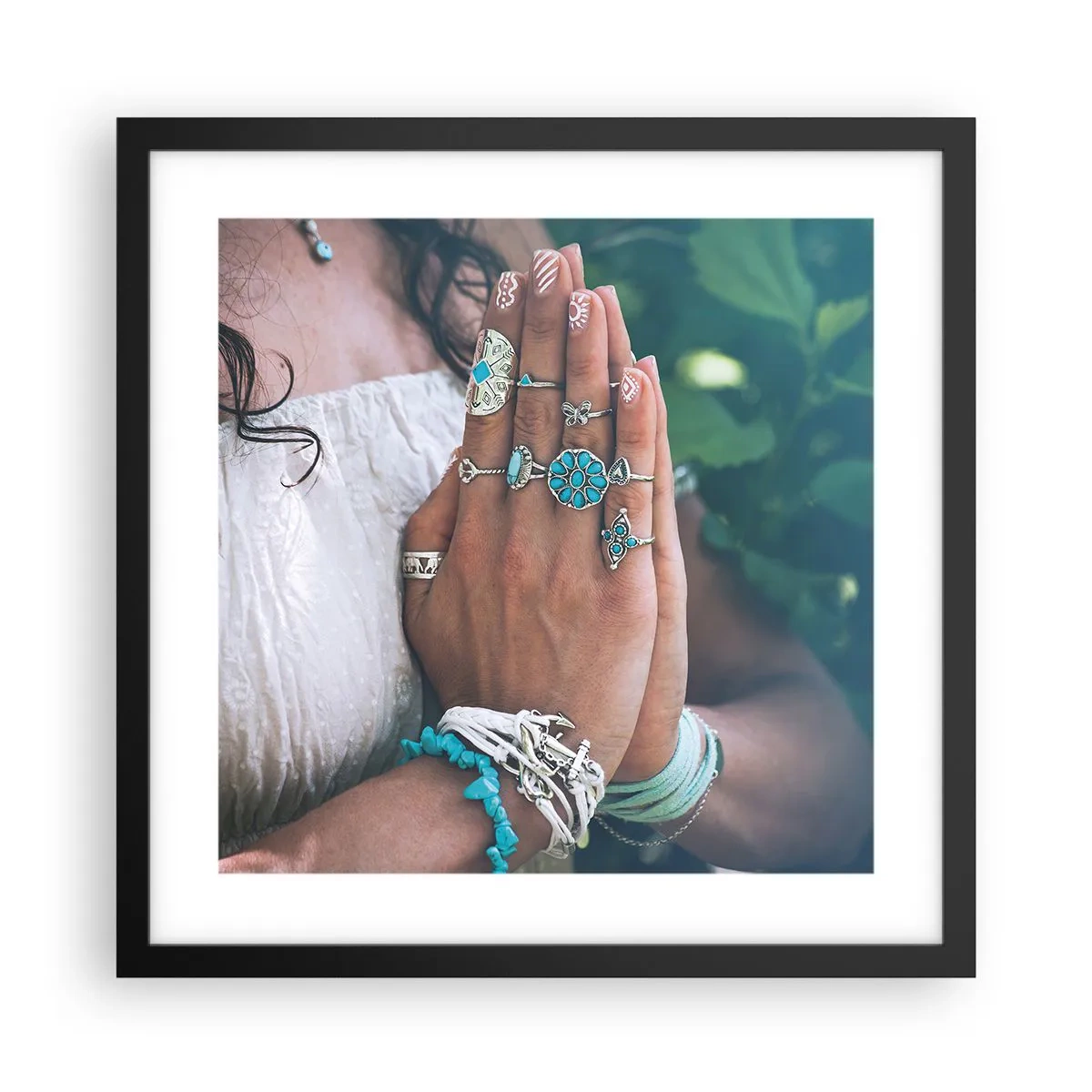 Poster în ramă neagră - Bine ați venit în centrul ființei - 40x40 cm