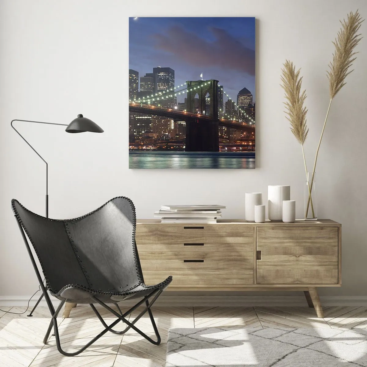 Tablou pe sticlă - Noaptea iluminată - 50x70 cm