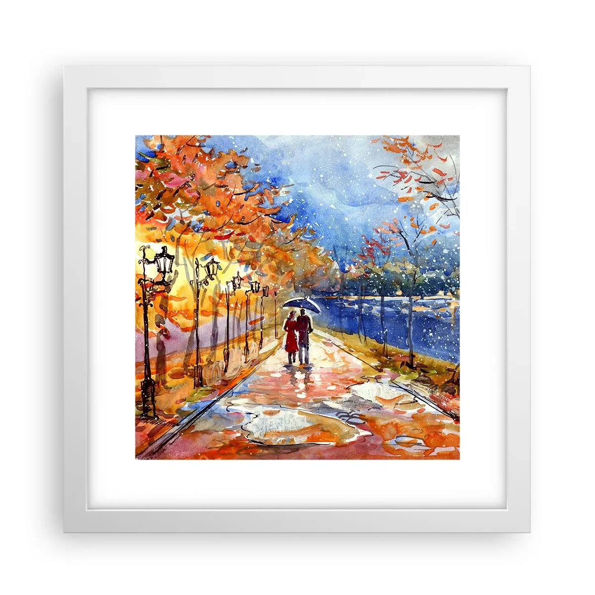 Poster în ramă albă - Împreună până la limita de timp - 30x30 cm