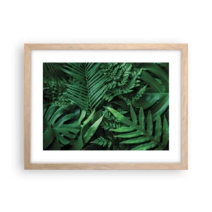 Poster în ramă de stejar deschis - Înfășurate în verde - 40x30 cm
