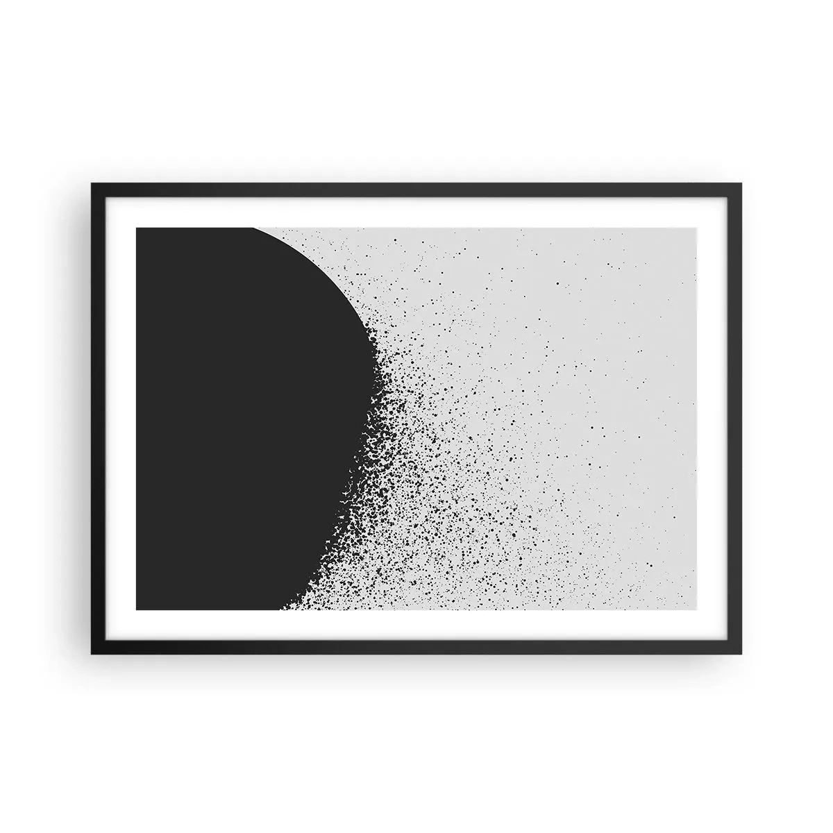 Poster în ramă neagră - Mișcarea particulelor - 70x50 cm