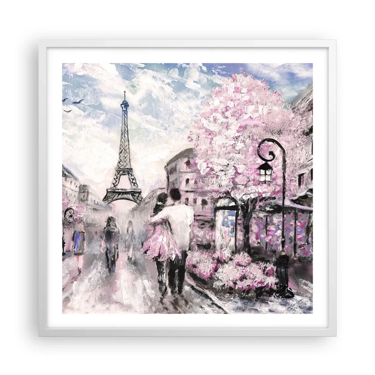 Poster în ramă albă - Dacă ar fi să te îndrăgostești, atunci doar de... - 60x60 cm