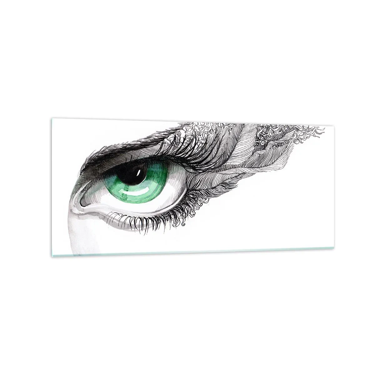 Tablou pe sticlă - Frumoasă și gata de atac - 120x50 cm