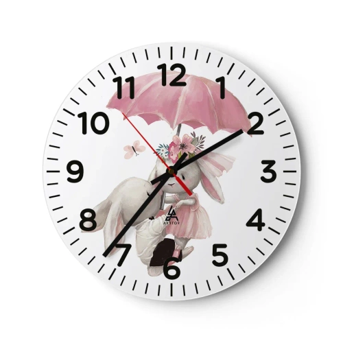 Ceas de perete - Ceas pe sticlă - Pur și simplu dragoste - 30x30 cm