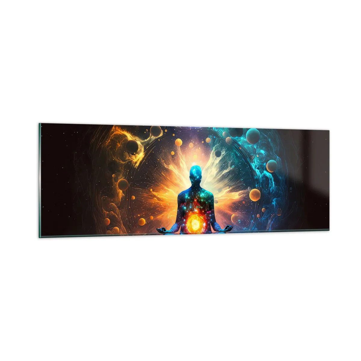 Tablou pe sticlă - Liniște cosmică - 90x30 cm