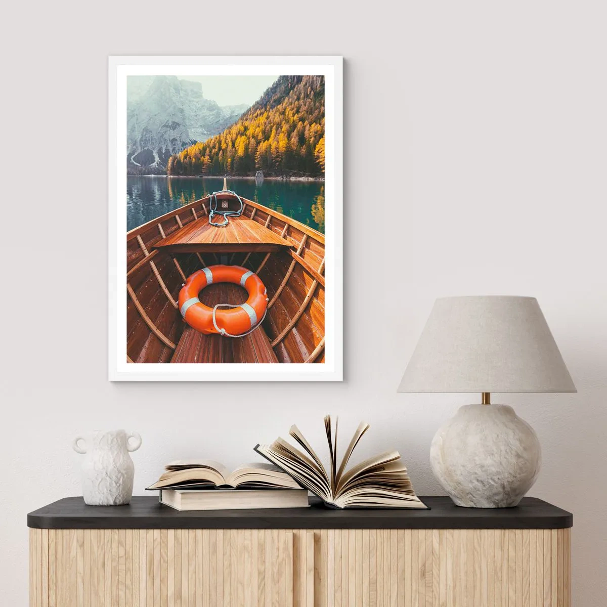 Poster în ramă albă - Excursie pe munte - 40x50 cm