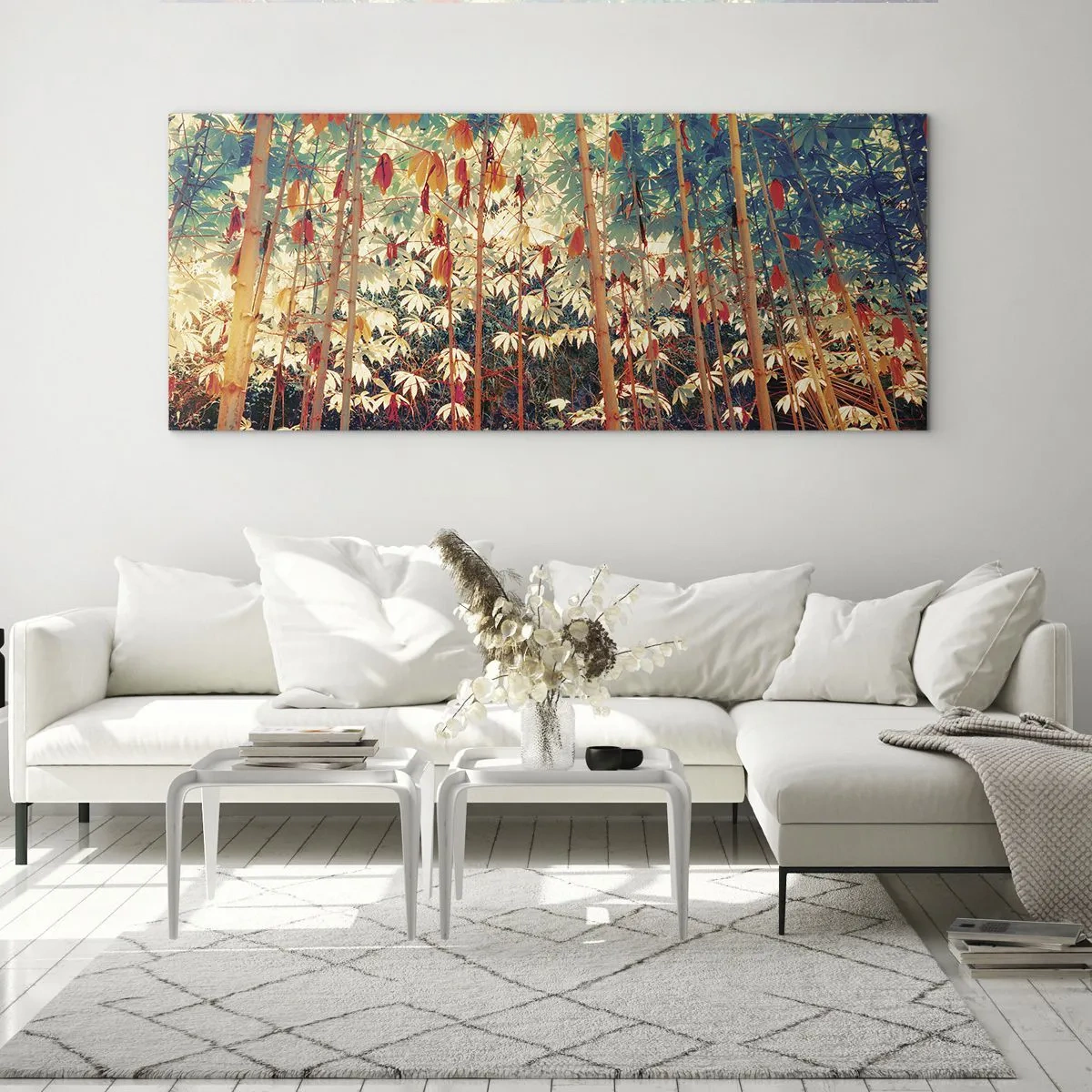 Tablou pe sticlă - Viața secretă a frunzelor - 100x40 cm