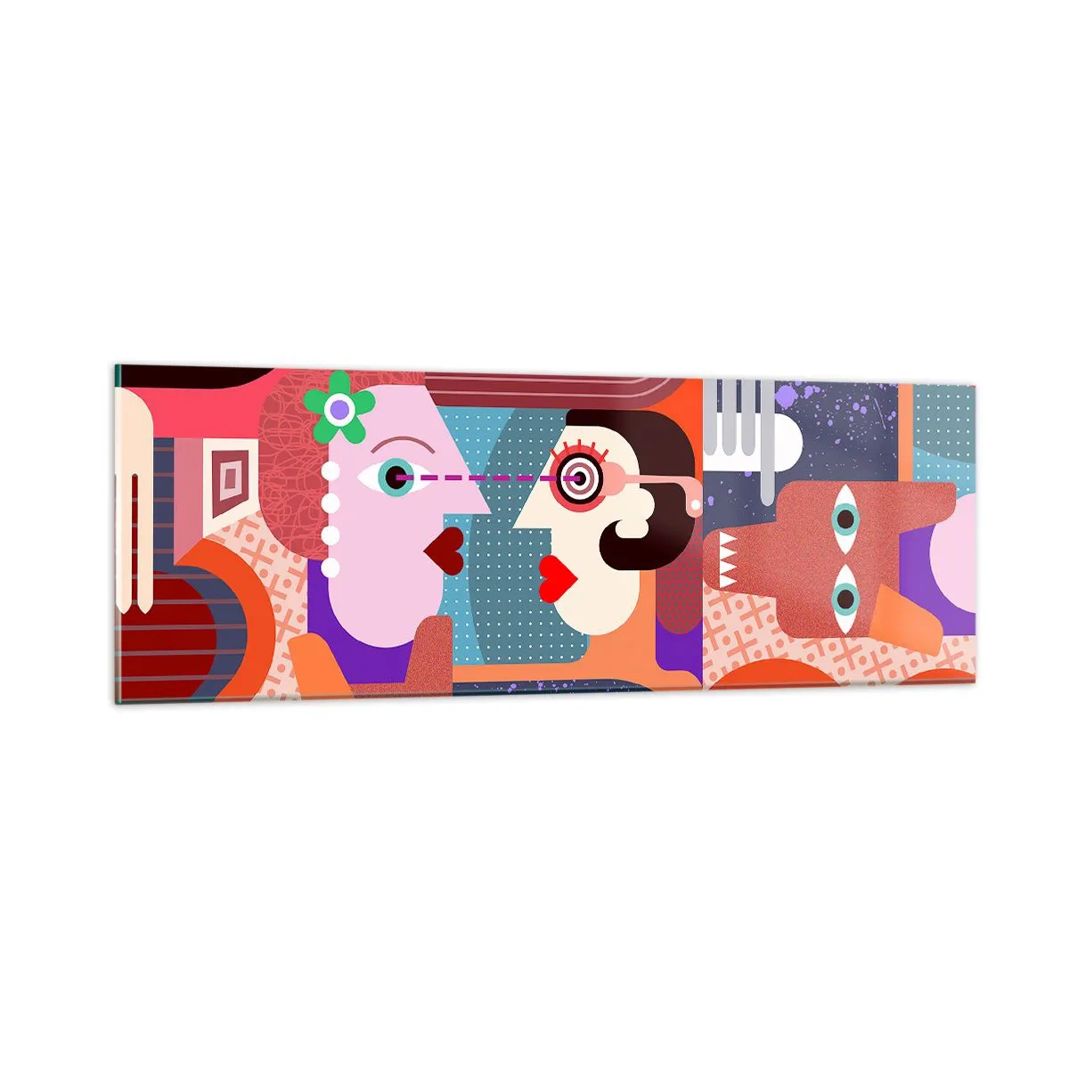 Tablou pe sticlă - Ochi în ochi - 90x30 cm