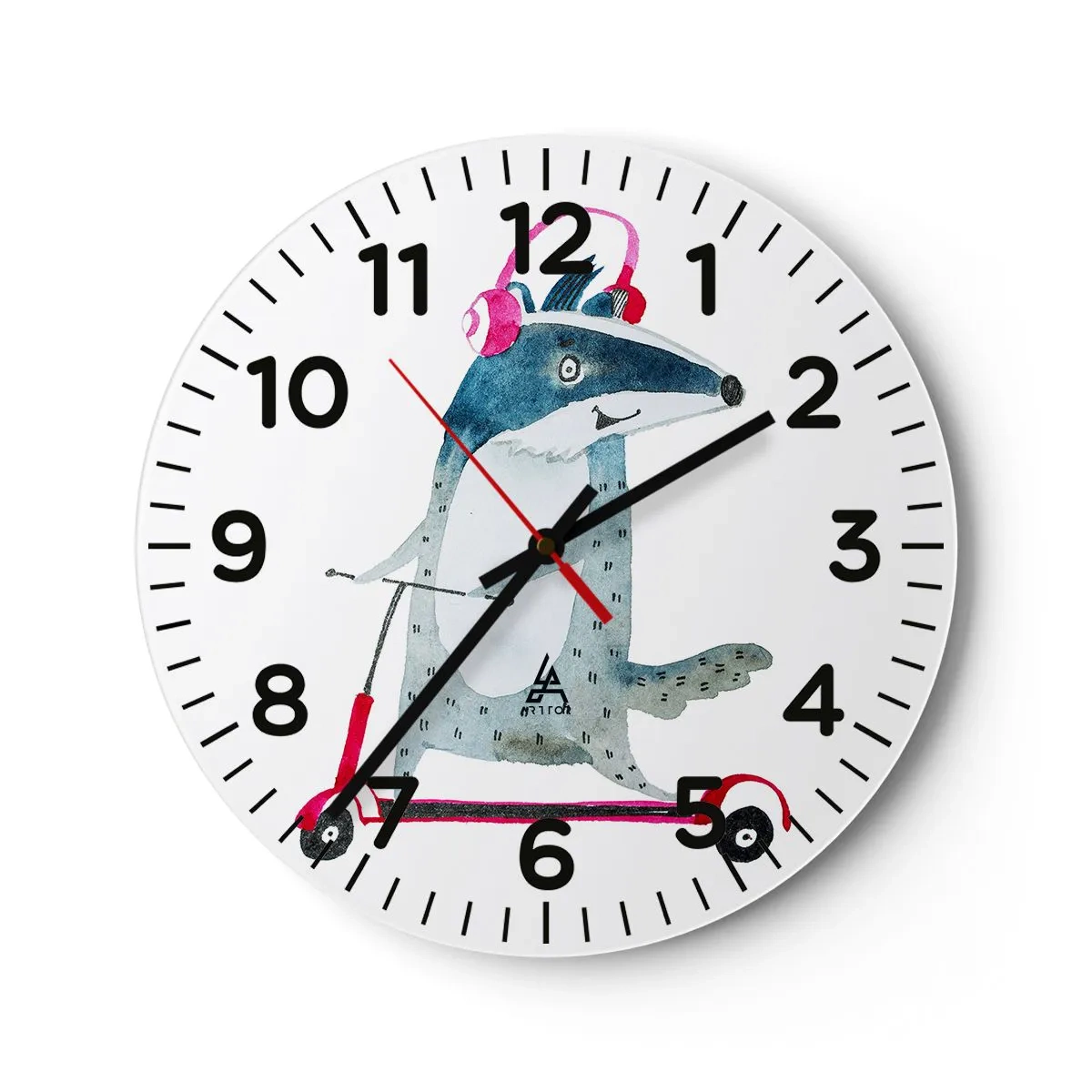 Ceas de perete - Ceas pe sticlă - Bucurie de bursuc - 40x40 cm