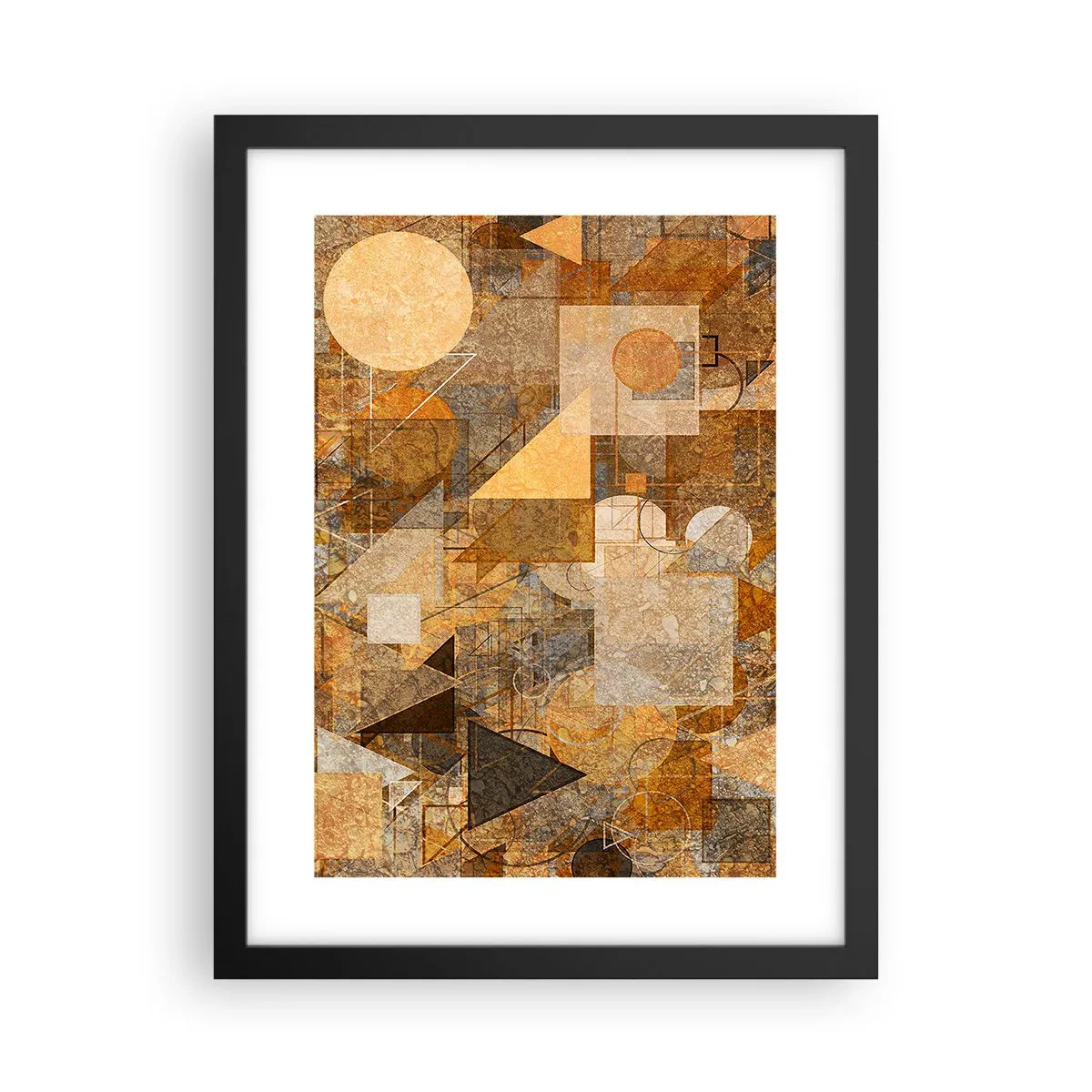Poster în ramă neagră - Studiu cubist de bronz - 30x40 cm