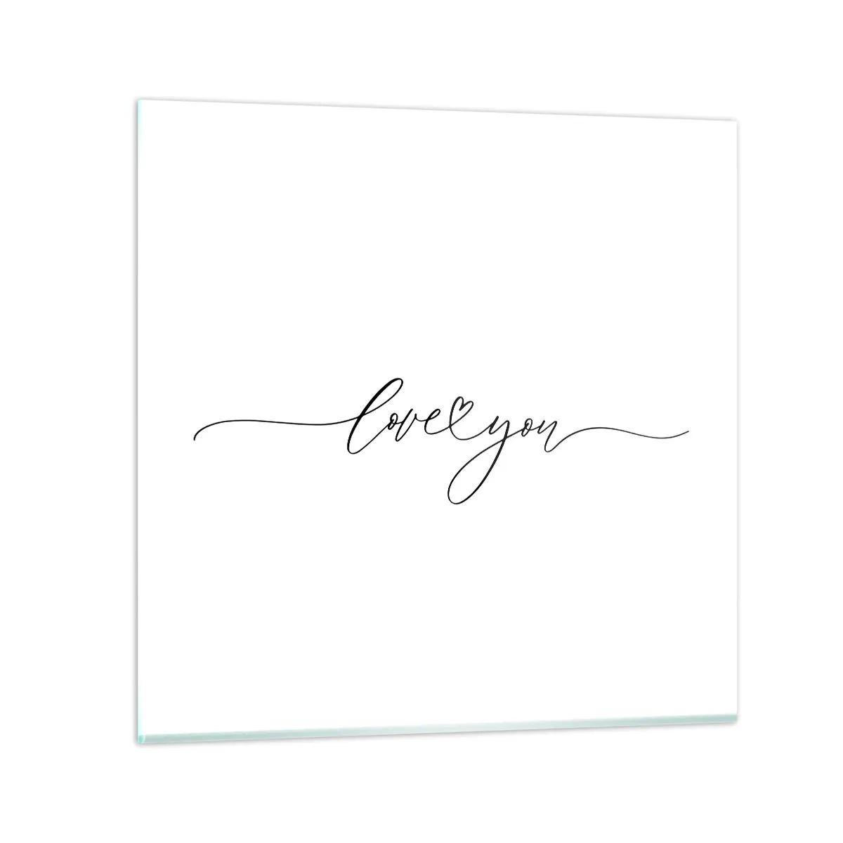 Tablou pe sticlă - Negru pe alb - 50x50 cm