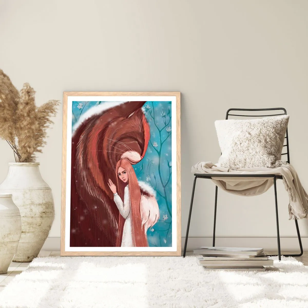 Poster în ramă de stejar deschis - Bun venit în basm - 40x50 cm
