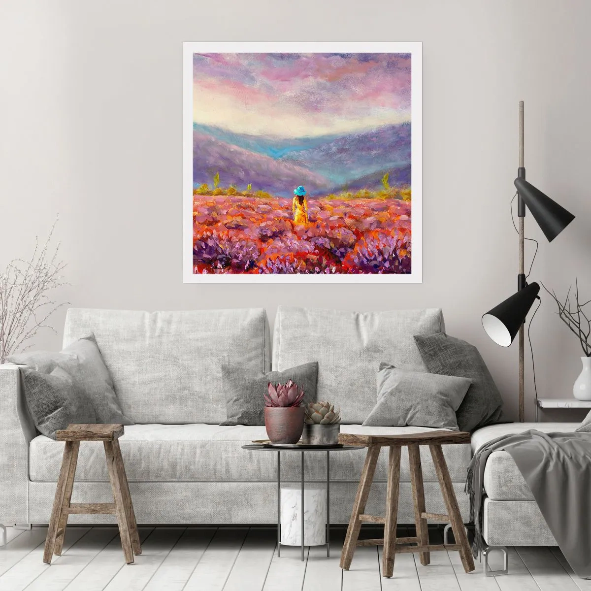 Poster - Într-o lume de lavandă - 60x60 cm