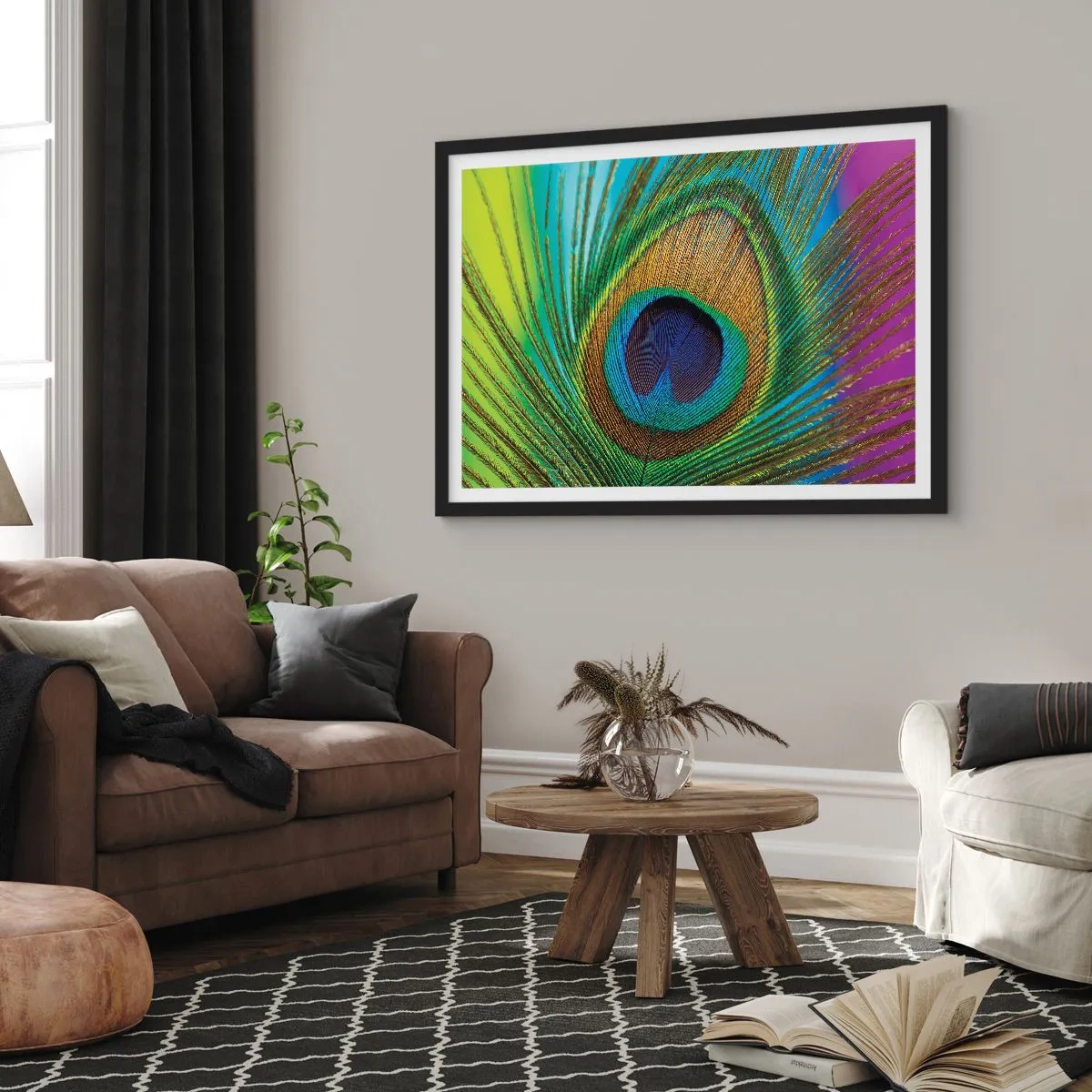 Poster în ramă neagră - Ochi în ochi - 70x50 cm